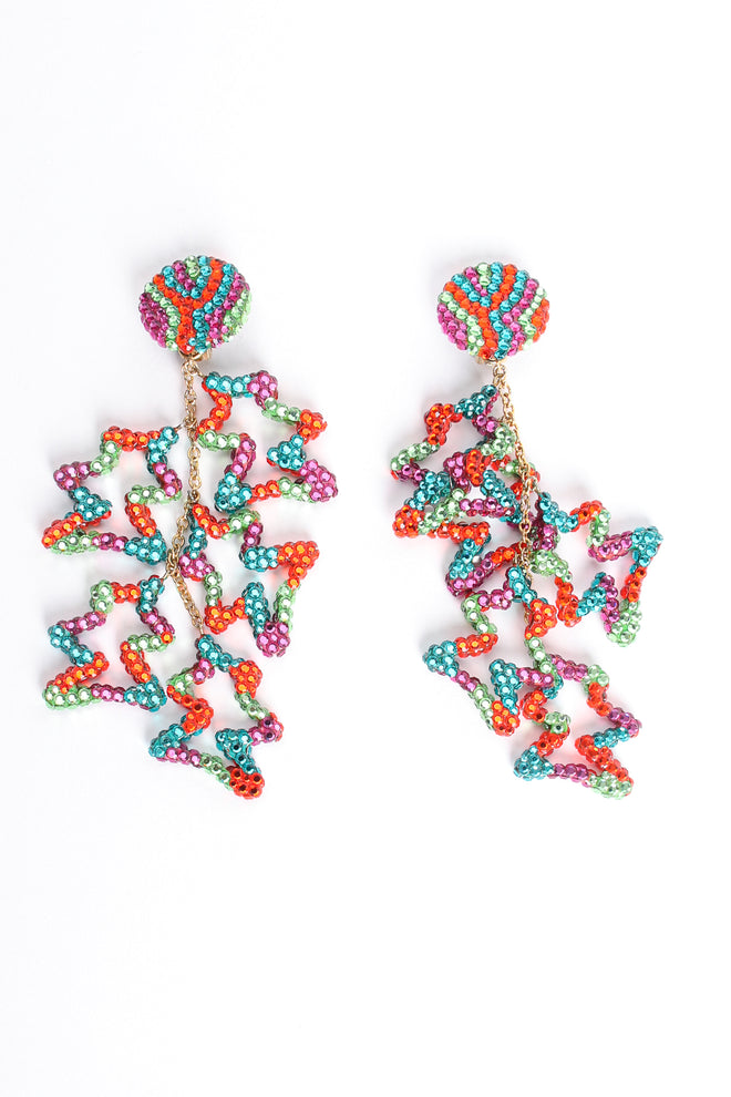 Vintage Richard Kerr Long Abstract Rhinestone Drop Earrings at Recess Los Angeles