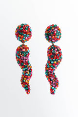 Vintage Richard Kerr Rainbow Chili Pepper Earrings front @ Recess LA