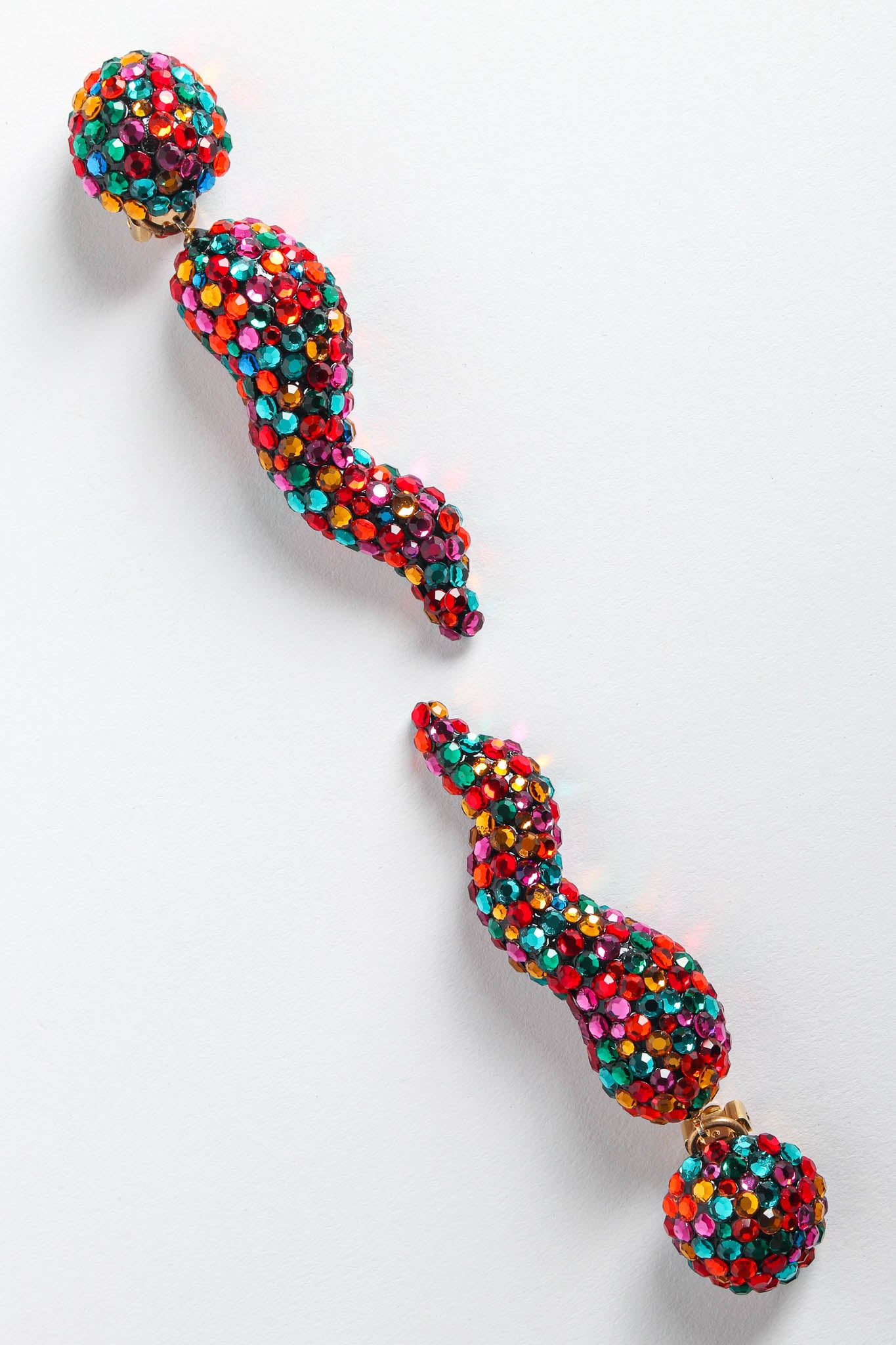 Vintage Richard Kerr Rainbow Chili Pepper Earrings diagonal front @ Recess LA