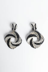 Vintage Richard Kerr Swirl Knot Rhinestone Earrings flat front @ Recess LA