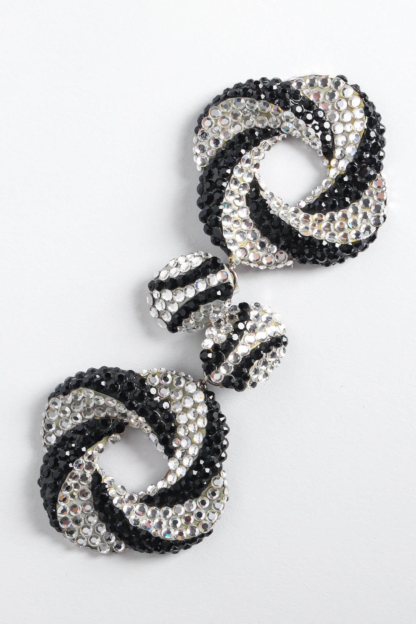 Vintage Richard Kerr Swirl Knot Rhinestone Earrings front @ Recess LA