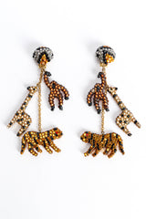 Vintage Richard Kerr Safari Animal Rhinestone Earrings flat front @ Recess Los Angeles