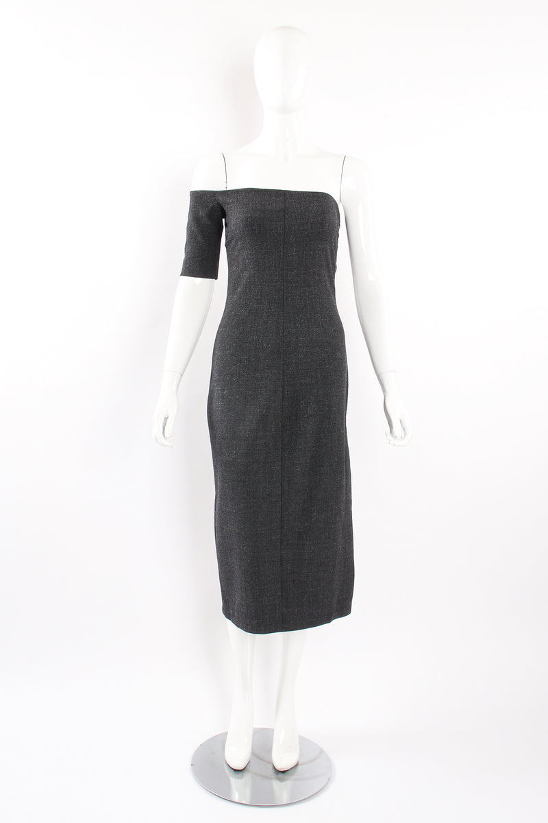 Vintage Richard Tyler Single Sleeve Cocktail Sheath Dress on Mannequin front at Recess Los Angeles