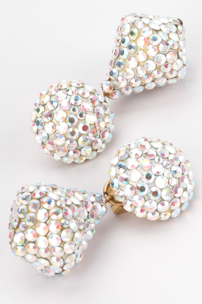 Recess Los Angeles Vintage Richard Kerr Swarovski AB Aurora Borealis Crystal Kiss Drop Earrings