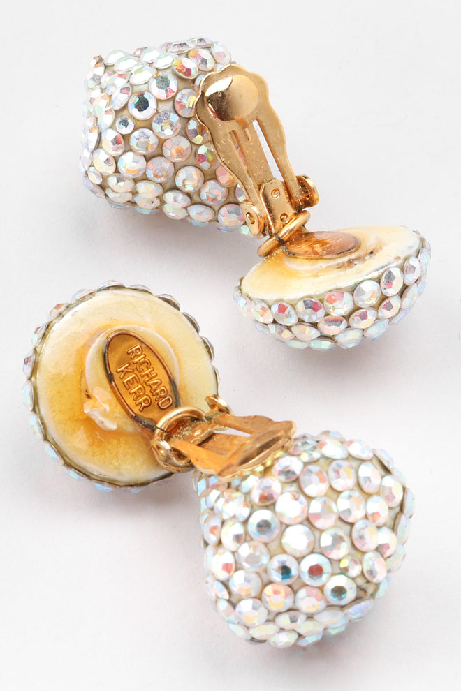 Recess Los Angeles Vintage Richard Kerr Swarovski AB Aurora Borealis Crystal Kiss Drop Earrings