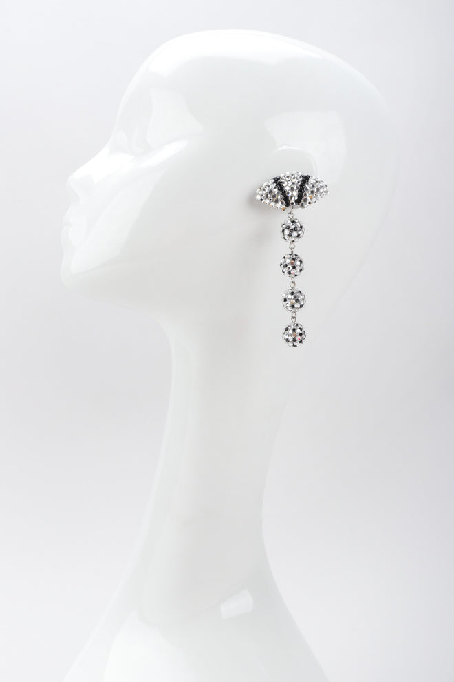 Recess Los Angeles Vintage Richard Kerr Crystal Soccer Fan Drop Earrings
