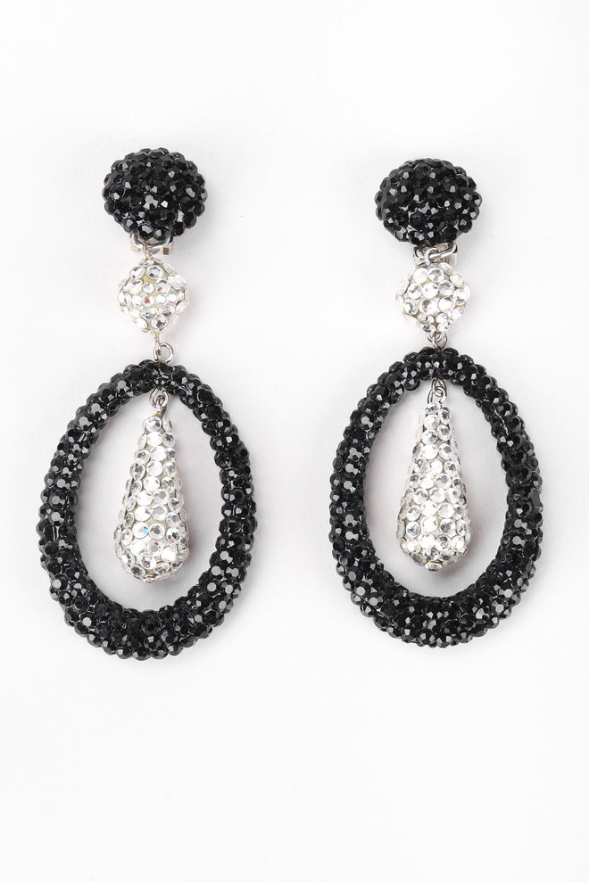 Recess Los Angeles Vintage Richard Kerr Swarovski Crystal Drop Hoop Earrings