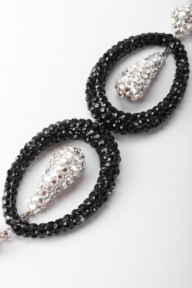 Recess Los Angeles Vintage Richard Kerr Swarovski Crystal Drop Hoop Earrings
