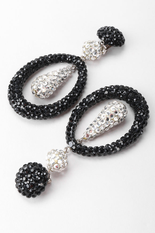 Recess Los Angeles Vintage Richard Kerr Swarovski Crystal Drop Hoop Earrings