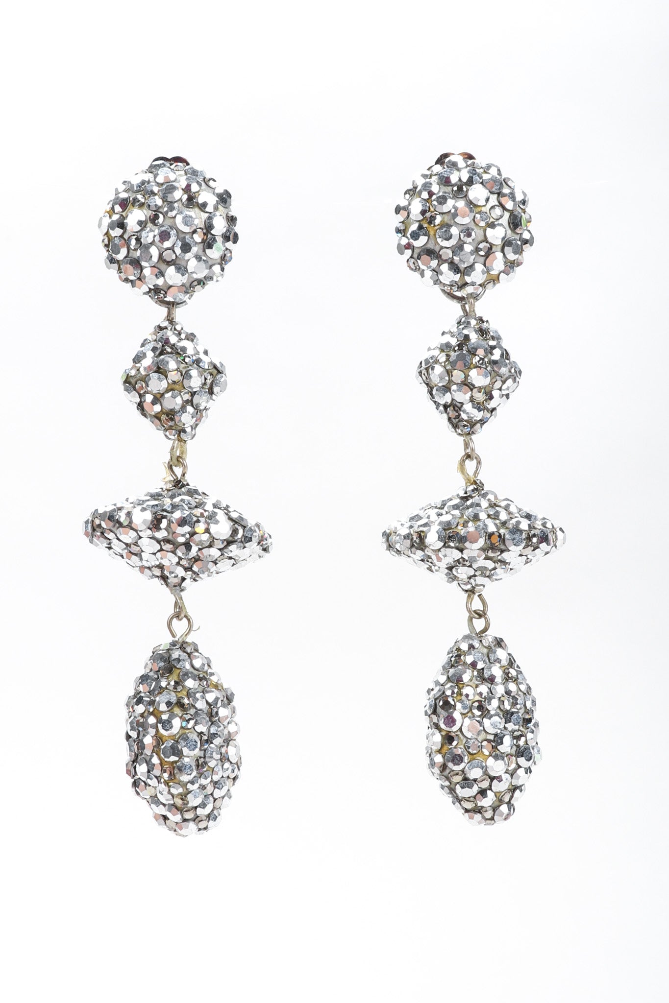 Recess Los Angeles Vintage Richard Kerr Galactic Mercury Crystal Saucer Drop Earrings