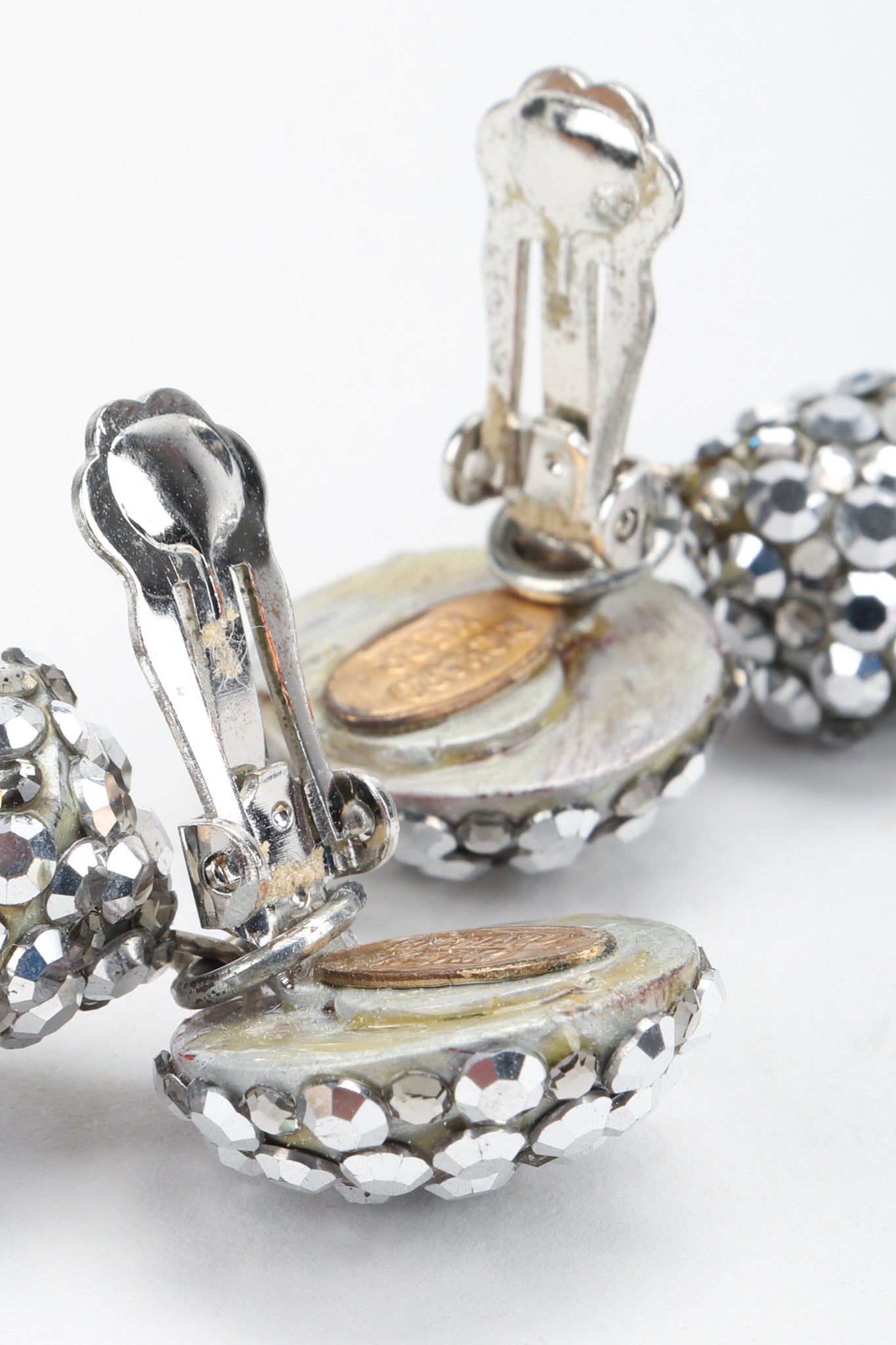 Recess Los Angeles Vintage Richard Kerr Galactic Mercury Crystal Saucer Drop Earrings