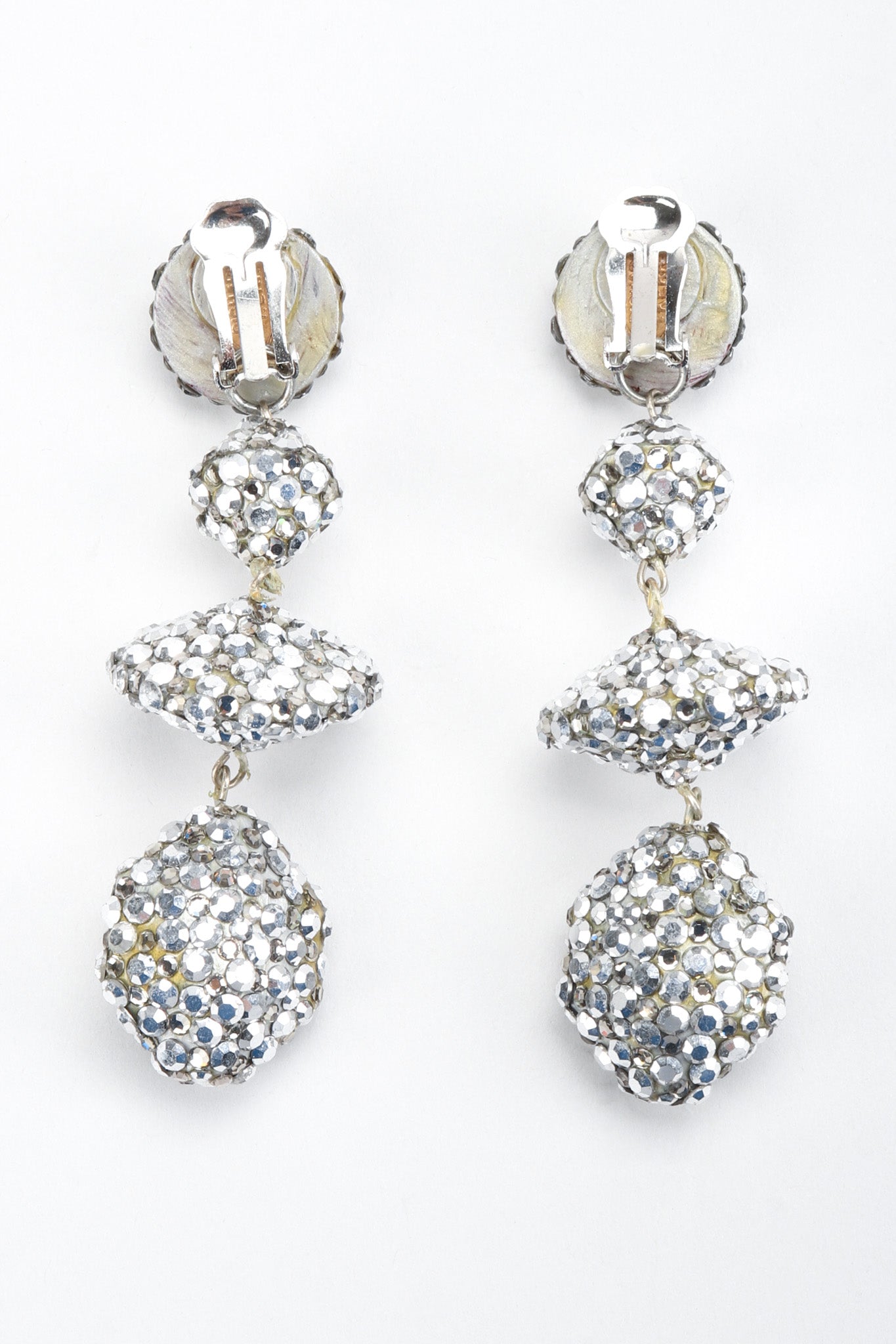 Recess Los Angeles Vintage Richard Kerr Galactic Mercury Crystal Saucer Drop Earrings
