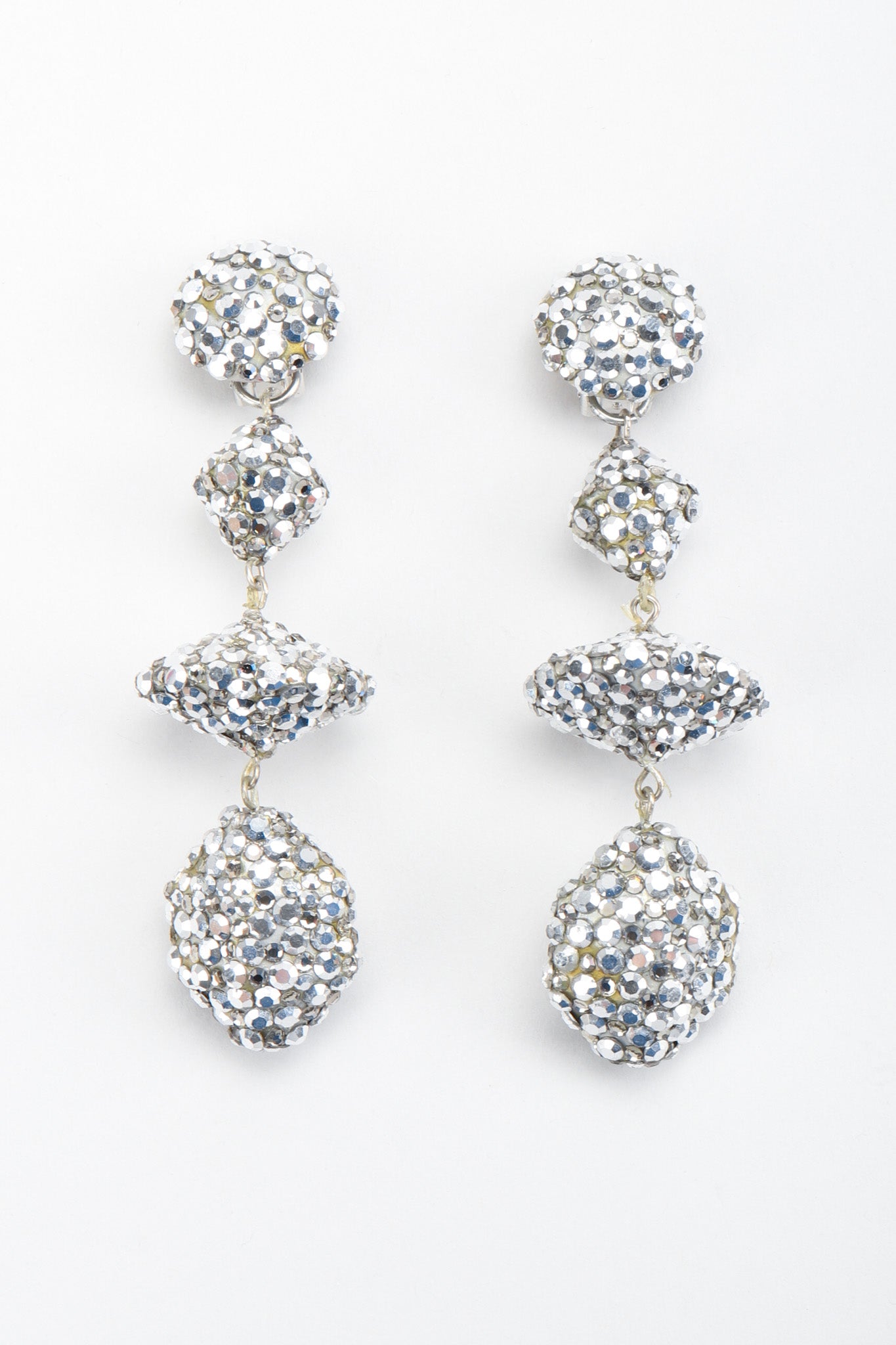 Recess Los Angeles Vintage Richard Kerr Galactic Mercury Crystal Saucer Drop Earrings