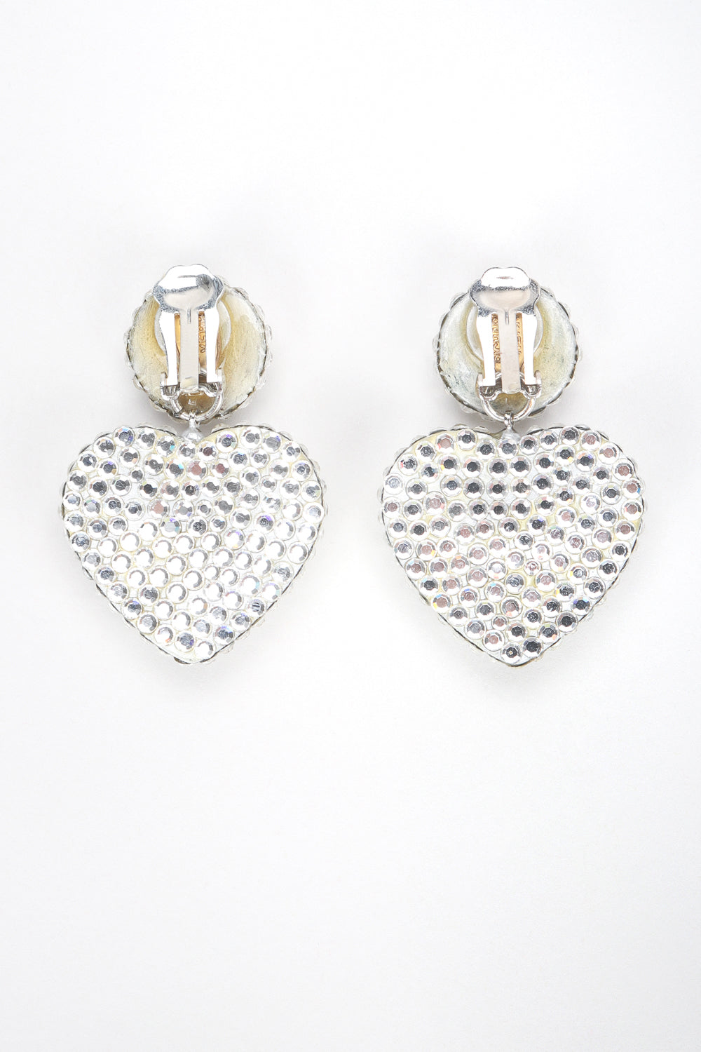 Recess Designer Consignment Vintage Richard Kerr Crystal Heart Drop Earrings Los Angeles Resale