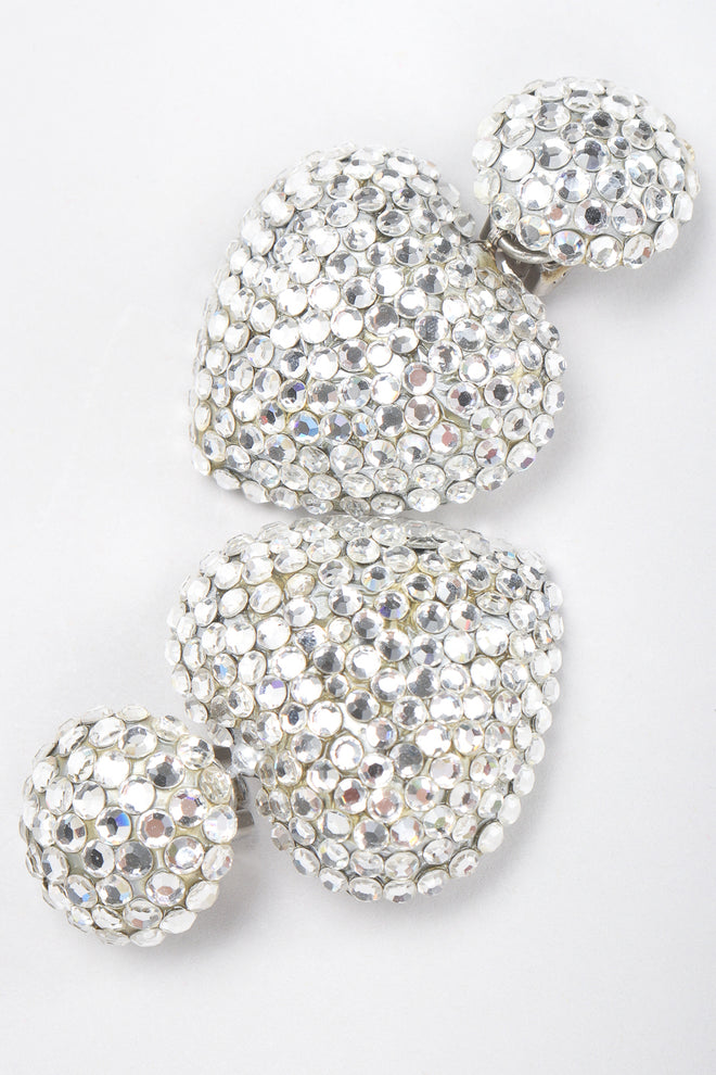 Recess Designer Consignment Vintage Richard Kerr Crystal Heart Drop Earrings Los Angeles Resale