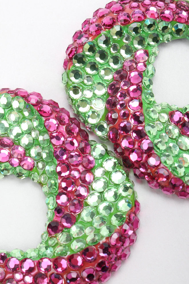 Recess Los Angeles Vintage Richard Kerr Purple Green 90s Swirled Hoop Earrings