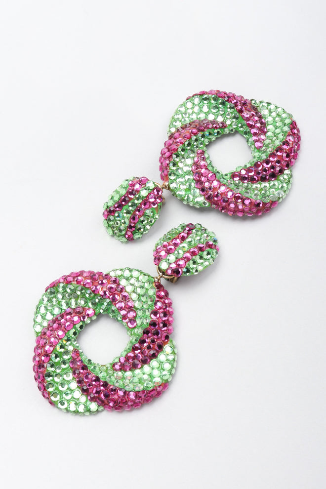 Recess Los Angeles Vintage Richard Kerr Purple Green 90s Swirled Hoop Earrings