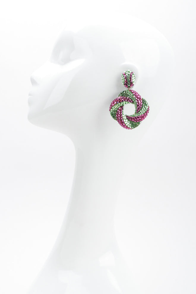 Recess Los Angeles Vintage Richard Kerr Purple Green 90s Swirled Hoop Earrings