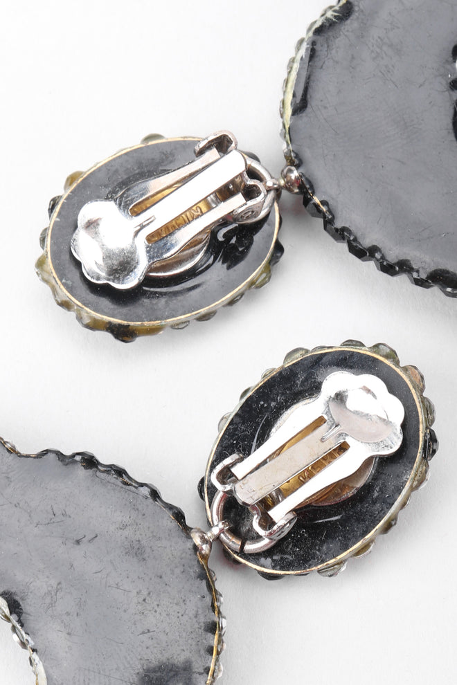 Recess Los Angeles Vintage Richard Kerr Swarovski Crystal Swirl Hoop Earrings