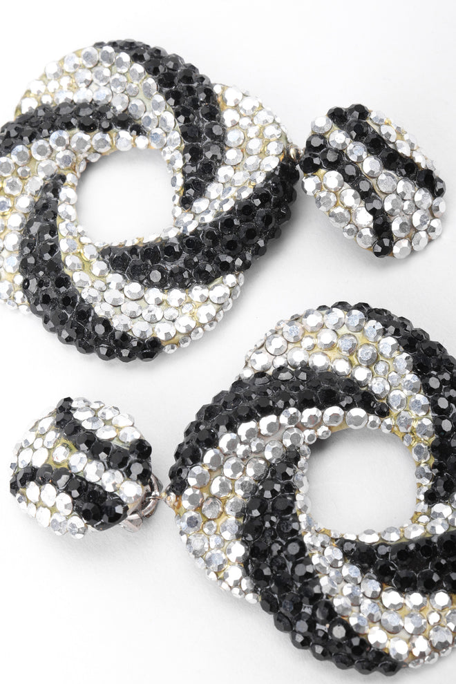 Recess Los Angeles Vintage Richard Kerr Swarovski Crystal Swirl Hoop Earrings