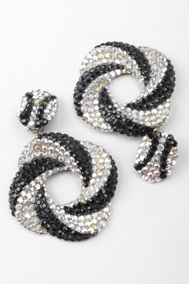 Recess Los Angeles Vintage Richard Kerr Swarovski Crystal Swirl Hoop Earrings