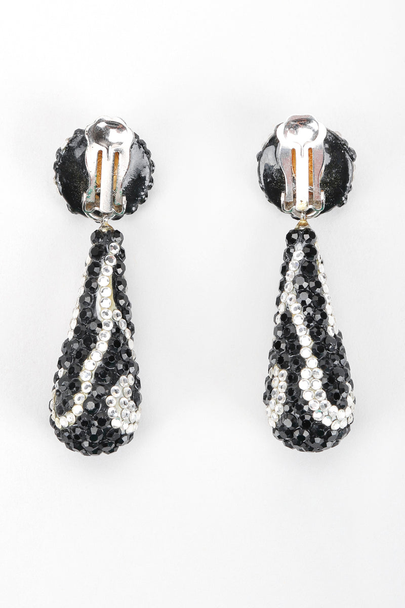 Recess Designer Consignment Vintage Richard Kerr Crystal Zebra Drop Earrings Los Angeles Resale Recycled