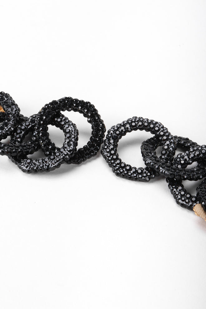 Recess Los Angeles Vintage Richard Kerr Swarovski Crystal Hoop Chain Link Drop Earrings