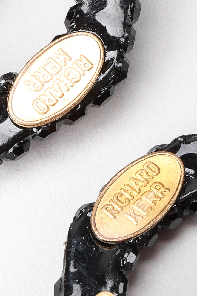 Recess Los Angeles Vintage Richard Kerr Swarovski Crystal Hoop Chain Link Drop Earrings