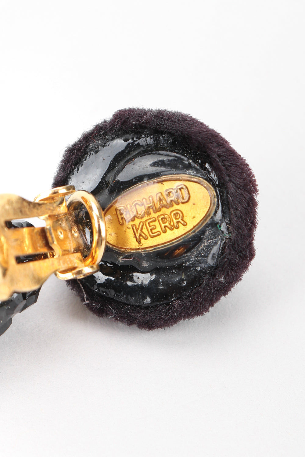 Recess Designer Consignment Vintage Richard Kerr Black Rhinestone Tassel Earrings Los Angeles Resale Recycled