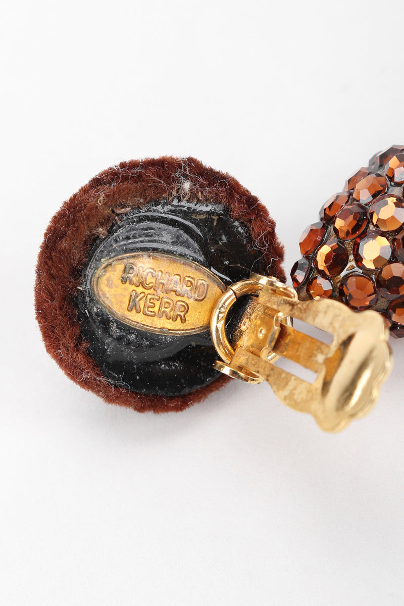 Recess Designer Consignment Vintage Richard Kerr Chocolate Rhinestone Tassel Earrings Los Angeles Resale Recycled