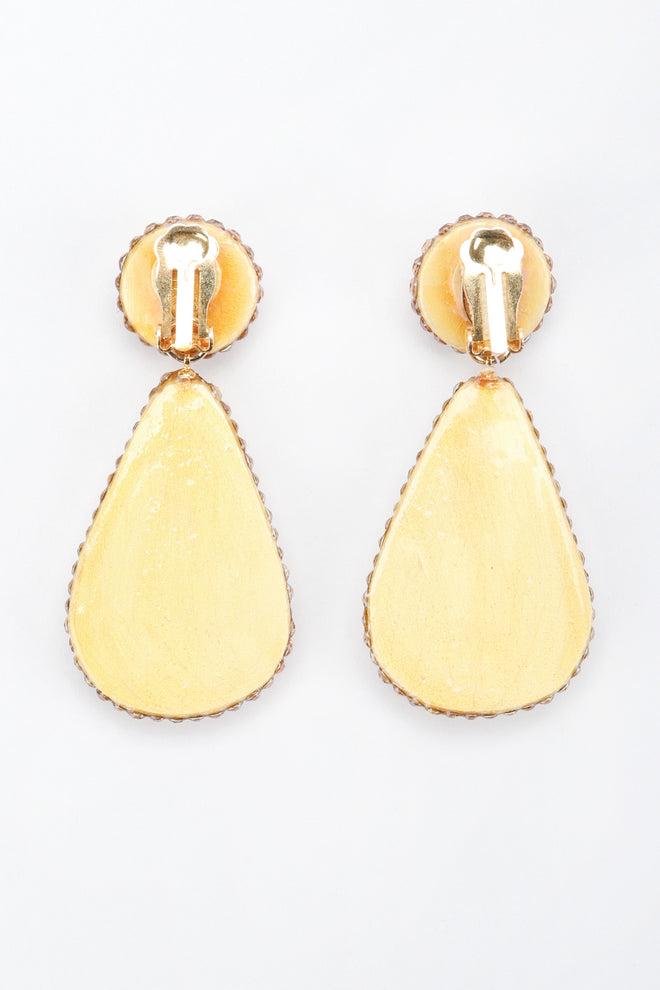Recess Los Angeles Vintage Richard Kerr Crystal Champagne Fat Teardrop Earrings