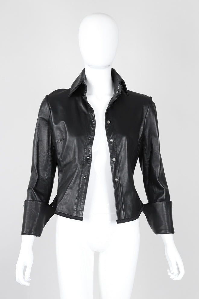 Recess Los Angeles Vintage Richard Tyler Kid Leather Folded Cuff Shirt