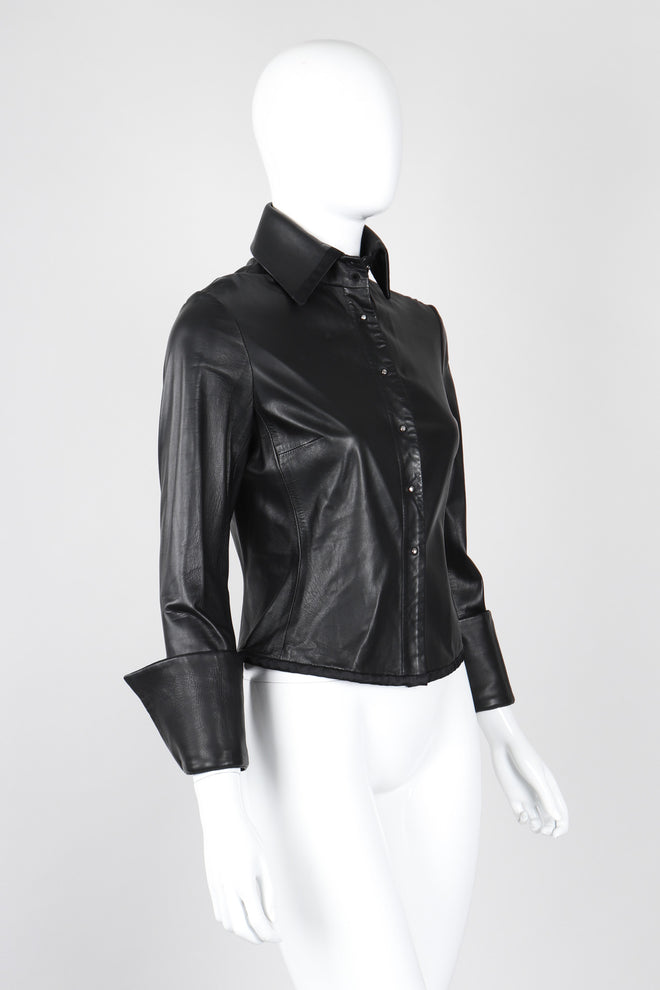 Recess Los Angeles Vintage Richard Tyler Kid Leather Folded Cuff Shirt