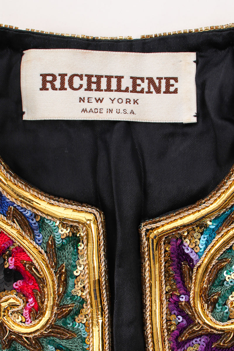Vintage Richilene Embellished Sequin Flourish Jacket label at Recess Los Angeles