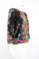 Vintage Richilene Embellished Sequin Flourish Jacket on Mannequin angle at Recess Los Angeles