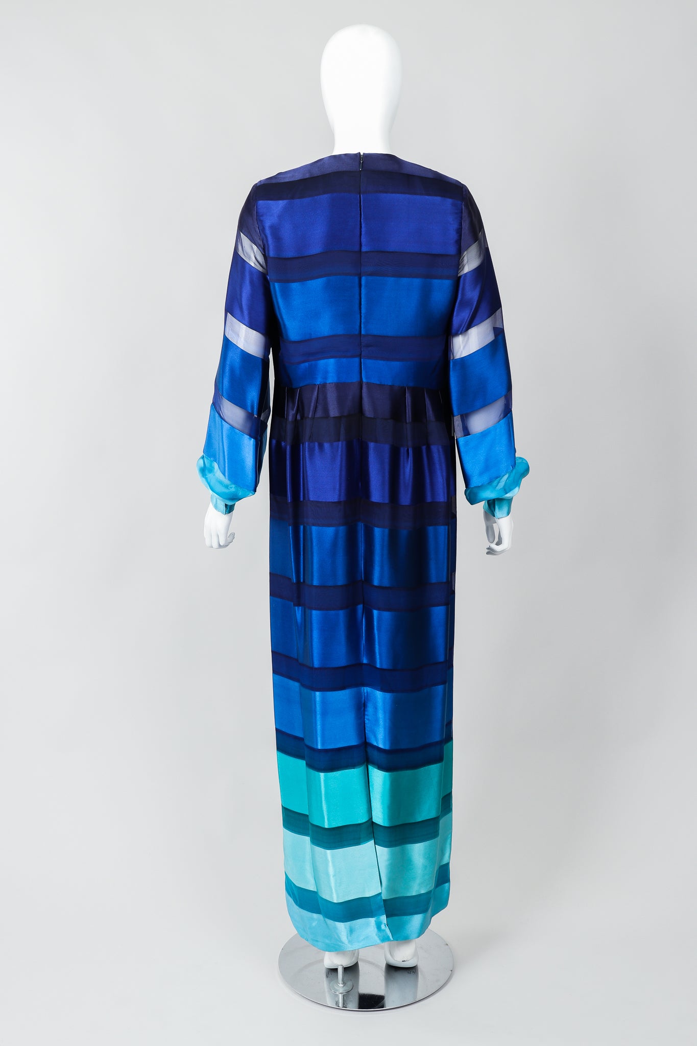 Vintage Richilene Ombre Silk Stripe Paint Chip Dress on Mannequin, back at Recess