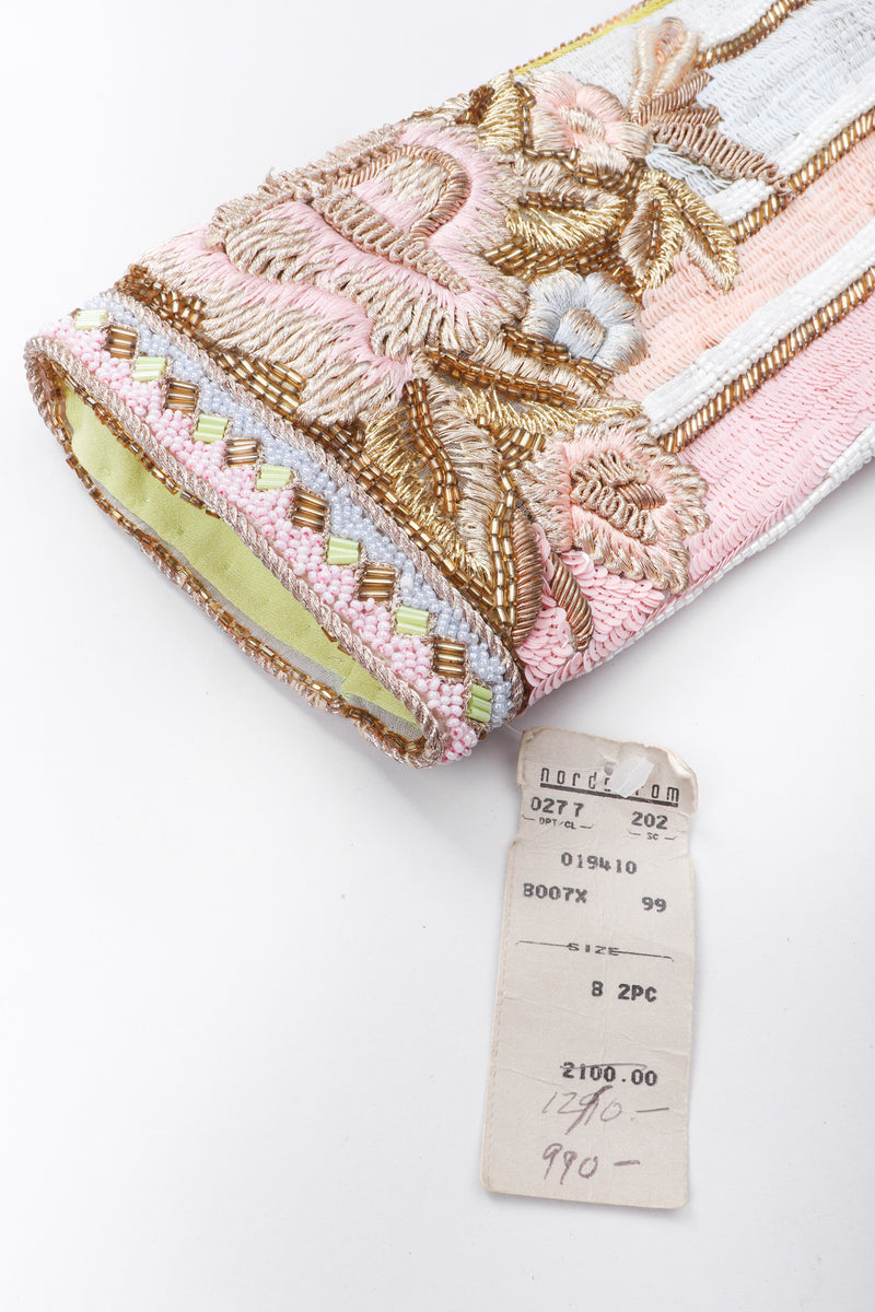 Recess Los Angeles Vintage Richilene Embellished Bead Sequin Stripe Cotton Candy Dress & Jacket Set