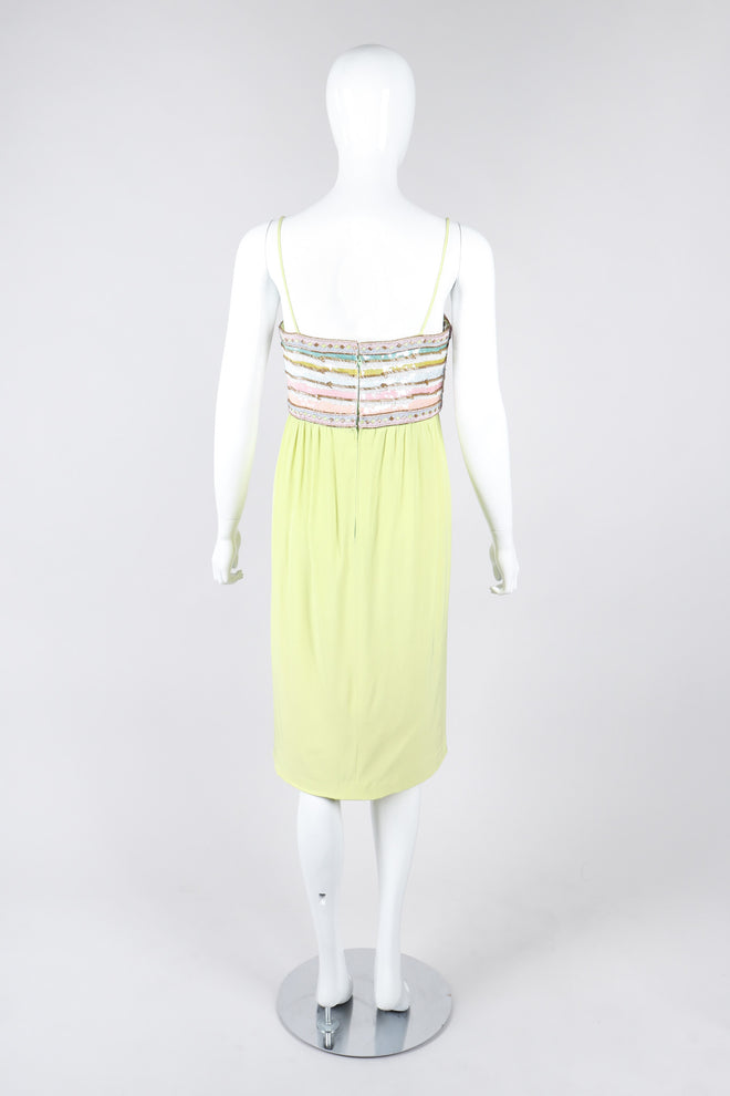 Recess Los Angeles Vintage Richilene Embellished Bead Sequin Stripe Cotton Candy Dress & Jacket Set