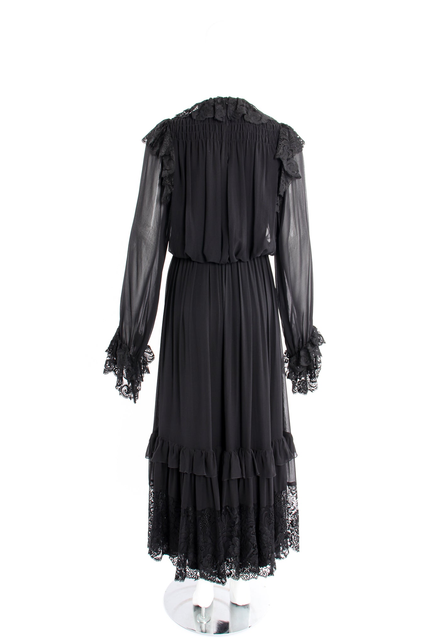 Vintage Richilene Lace Trim Prairie Dress on Mannequin back at Recess Los Angeles