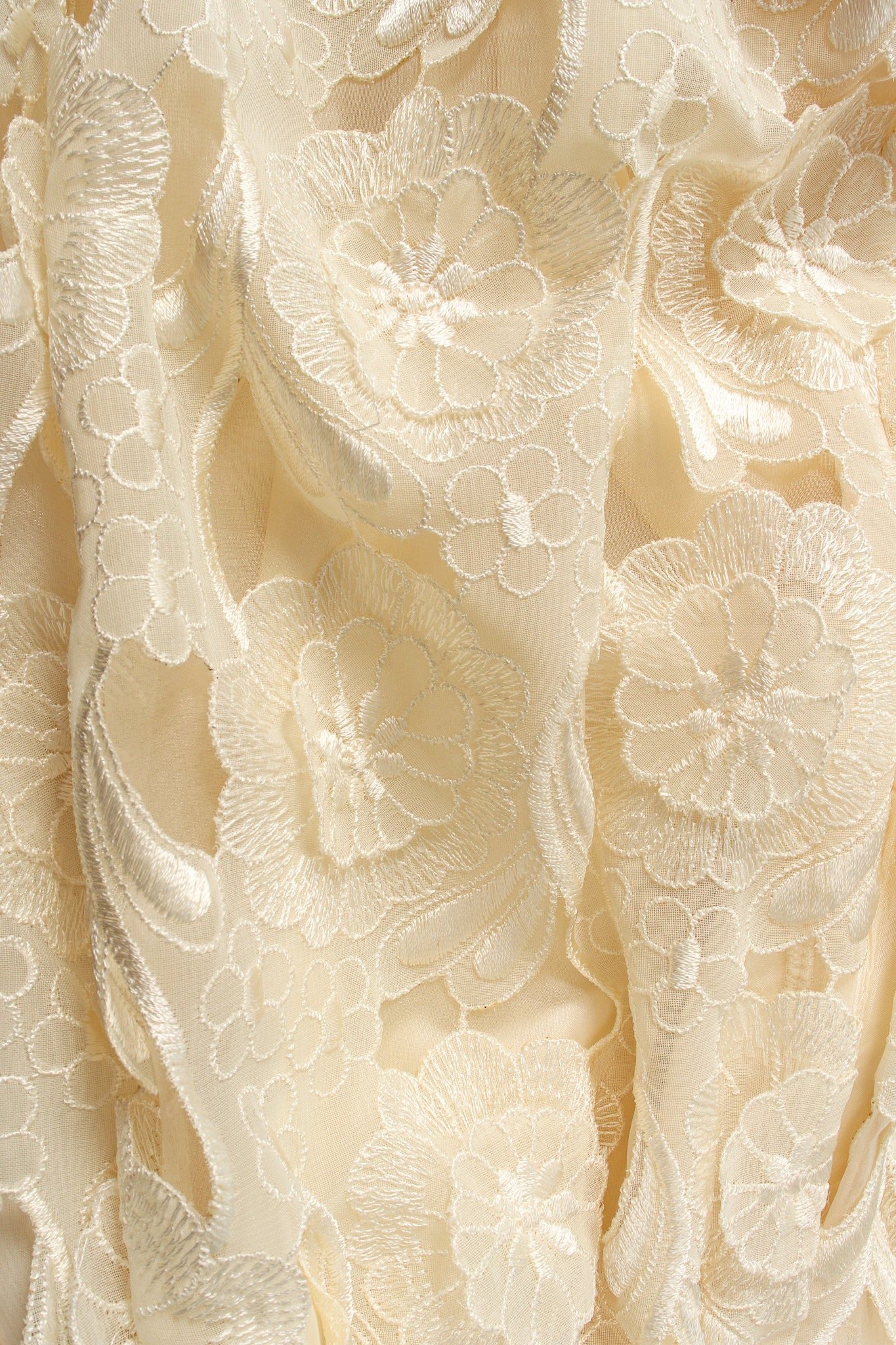 Vintage Richilene Embroidered Lace Balloon Sleeve Dress fabric at Recess Los Angeles