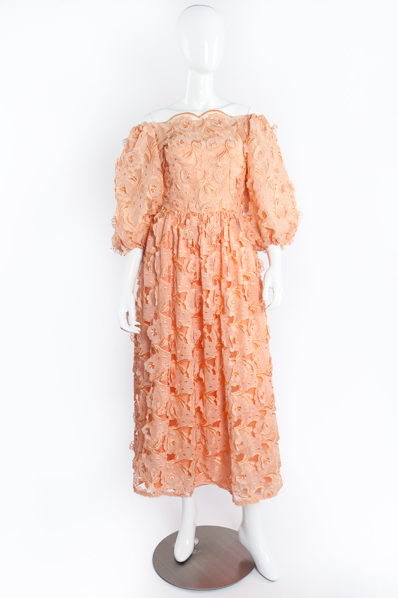 Vintage Richilene Embroidered Lace Balloon Sleeve Dress Recess Vintage Richilene Embroidered Lace Balloon Sleeve Dress Recess