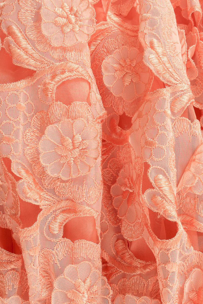 Vintage Richilene Embroidered Lace Balloon Sleeve Dress Detail at Recess LA