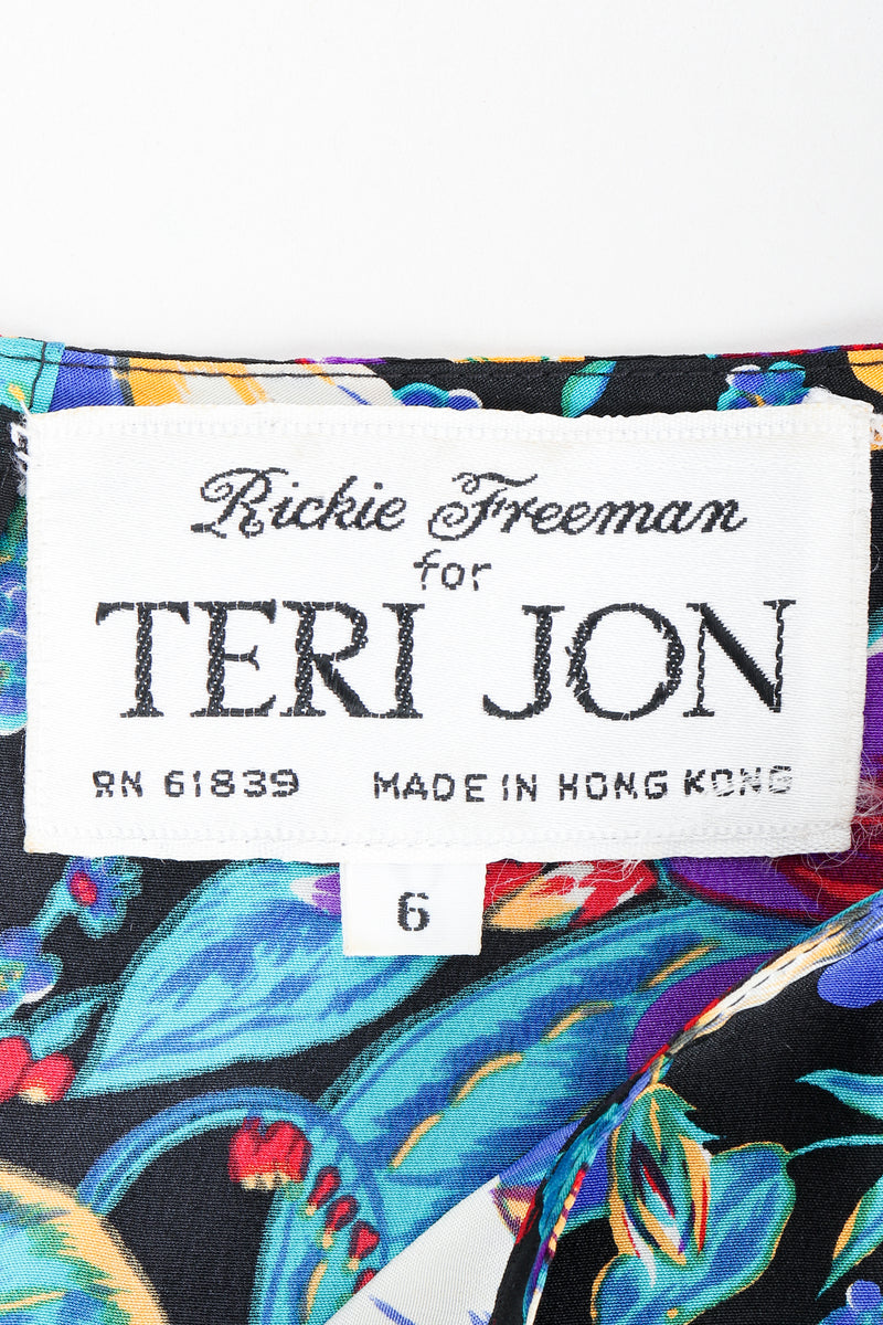 Vintage Rickie Freeman for Teri Jon Floral Batwing Dress on label at Recess