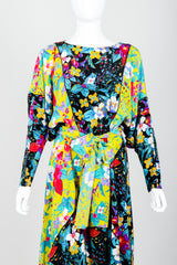 Vintage Rickie Freeman for Teri Jon Floral Batwing Dress on Mannequin Front Crop at Recess