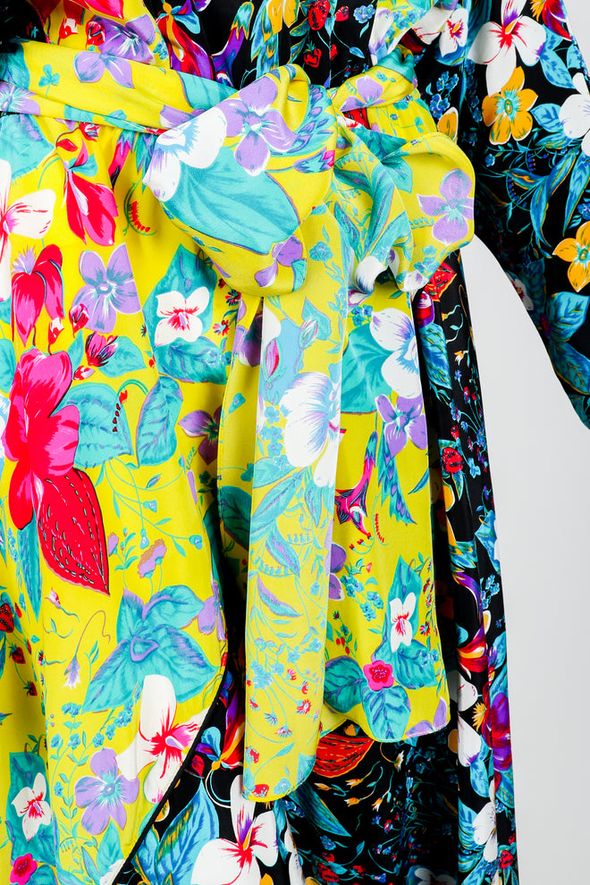 Vintage Rickie Freeman for Teri Jon Floral Batwing Dress on Mannequin sash tie at Recess