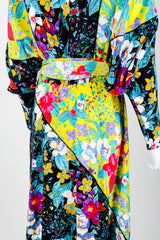 Vintage Rickie Freeman for Teri Jon Floral Batwing Dress on Mannequin back detail Recess