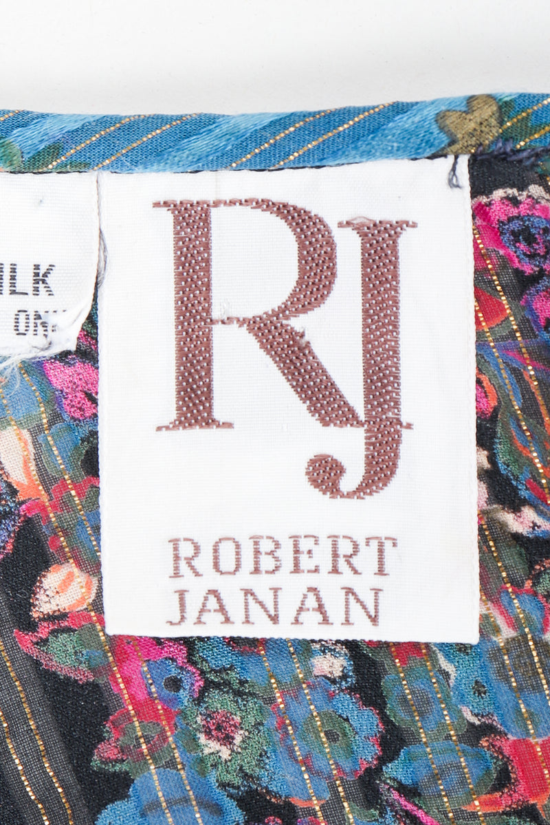 Vintage Robert Janan Floral Stripe Chiffon Dress label at Recess Los Angeles
