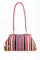 Recess Designer Consignment Vintage Roberta Di Camerino Velvet Striped Slim Frame Bag Los Angeles Resale