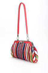 Recess Designer Consignment Vintage Roberta Di Camerino Velvet Striped Slim Frame Bag Los Angeles Resale