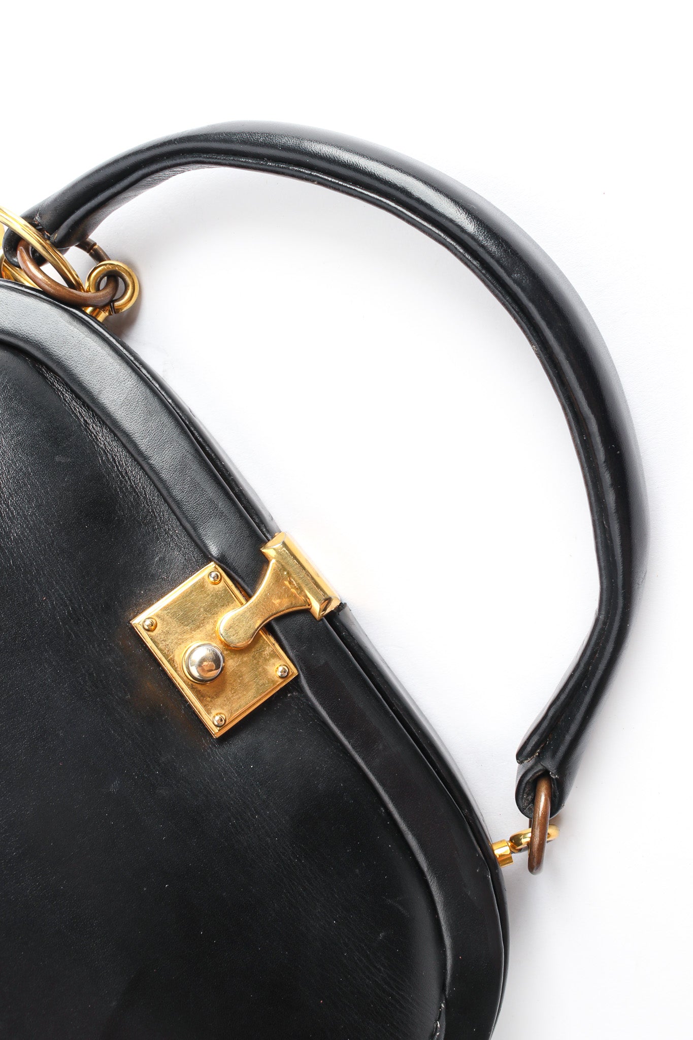 Vintage Roberta Di Camerino Leather Mini Doctor Bag front main clasp @ Recess LA